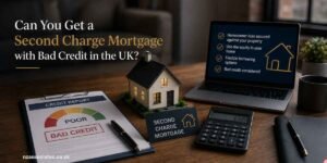 Can You Get a Second Charge Mortgage with Bad Credit in the UK? – Premium UK mortgage concept featuring a second charge mortgage, home equity, bad credit report, affordability calculator, secured borrowing and property ownership.