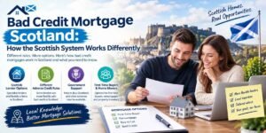 Bad Credit Mortgage Scotland: How the Scottish System Works Differently – UK mortgage guide featuring Scottish mortgage options, adverse credit considerations, specialist lenders, first-time buyers, remortgages and local mortgage expertise.